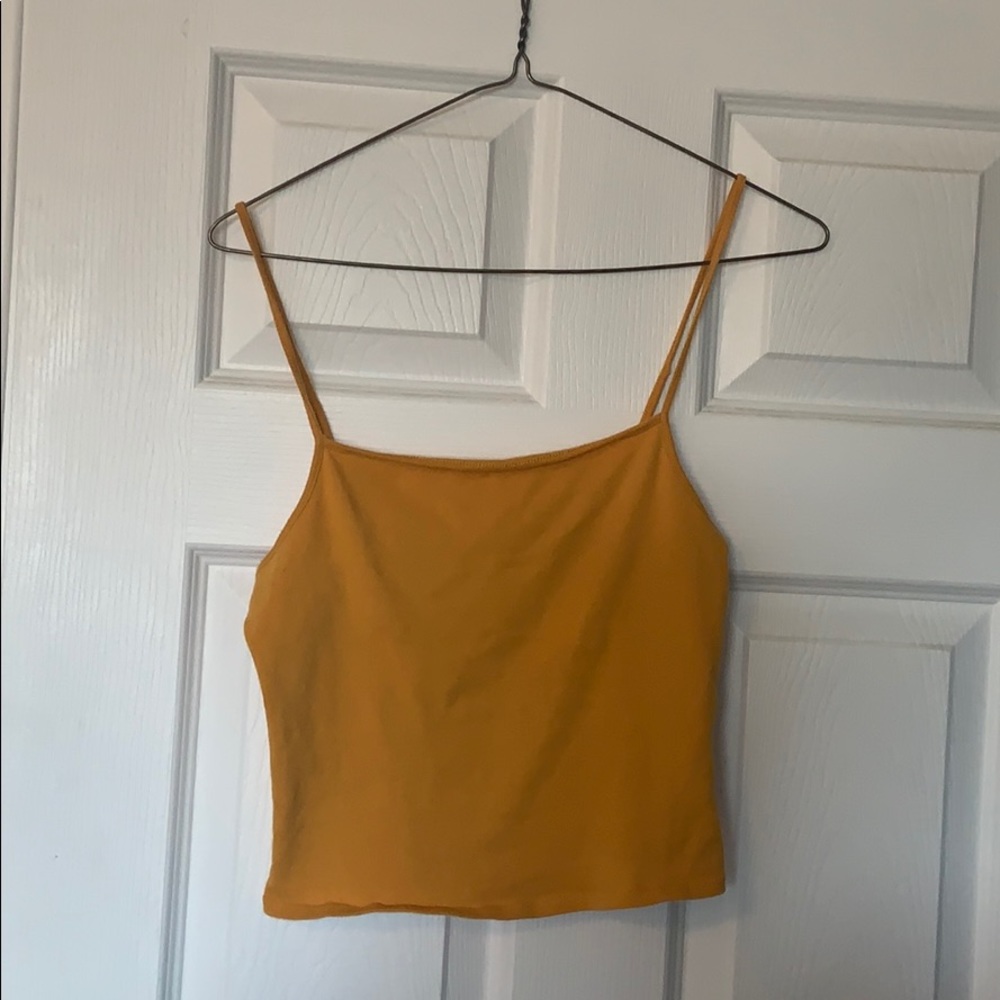 Yellow cropped tank top